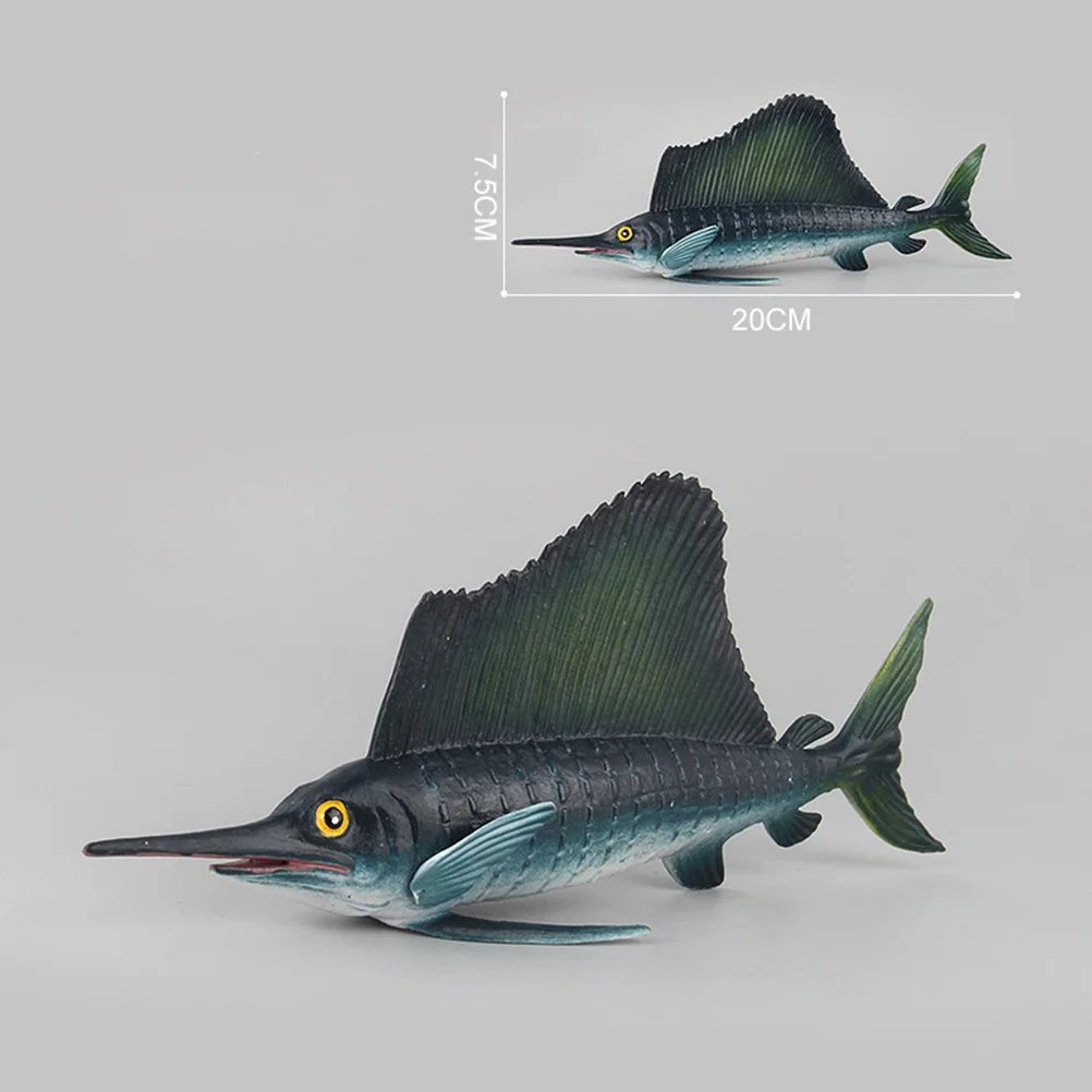 

1pc Lifelike Sailfish Premium Plastic Marine Animal For Kids Educational Realistic Fish Decor Home Aquarium Ornament Simulated