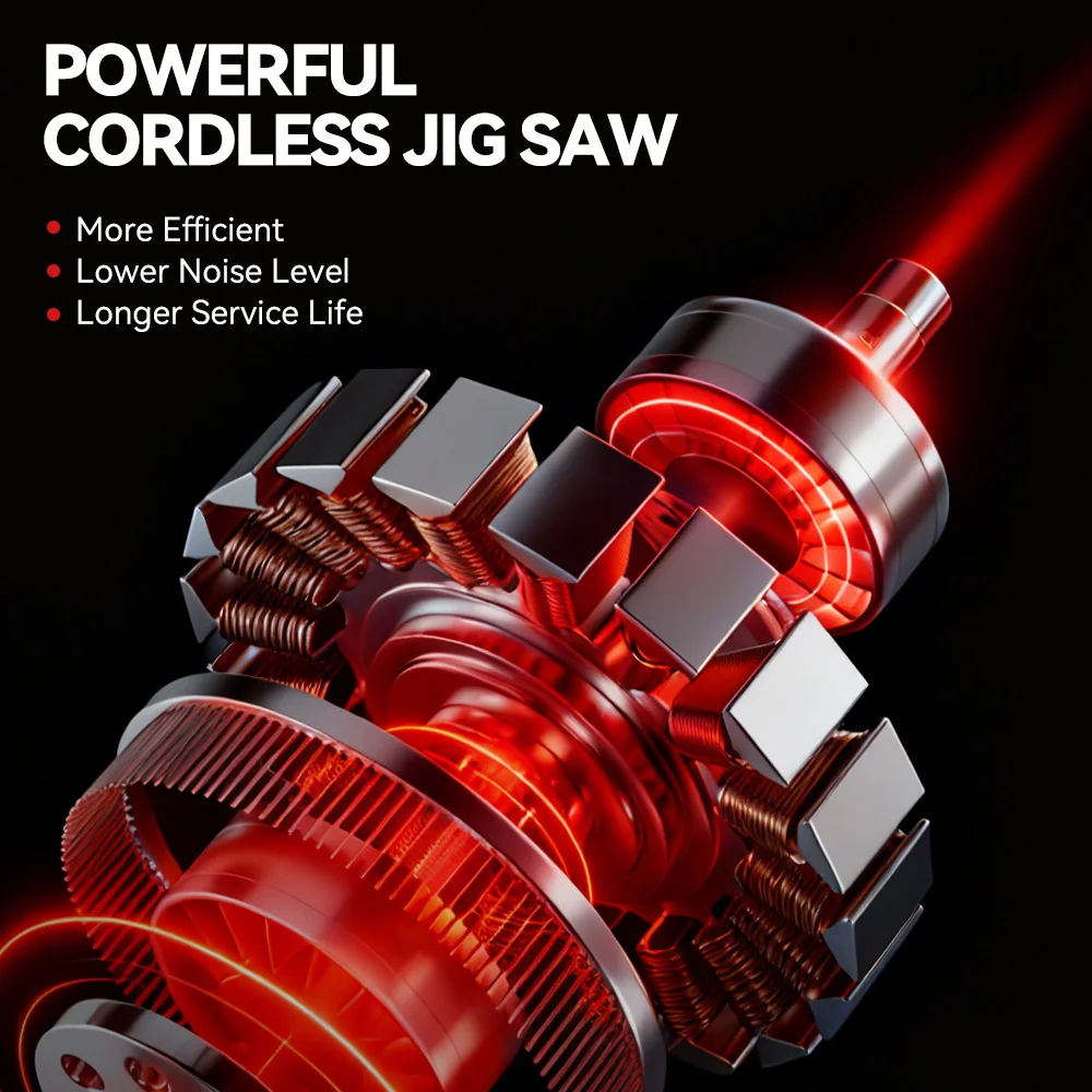 ONEVAN 26mm 3500RPM Bürstenlose Elektrische Stichsäge 1000W Multifunktions-Holzbearbeitungswerkzeug mit 3 variablen Geschwindigkeitsstufen für Makita 18V Akku – Detail 8