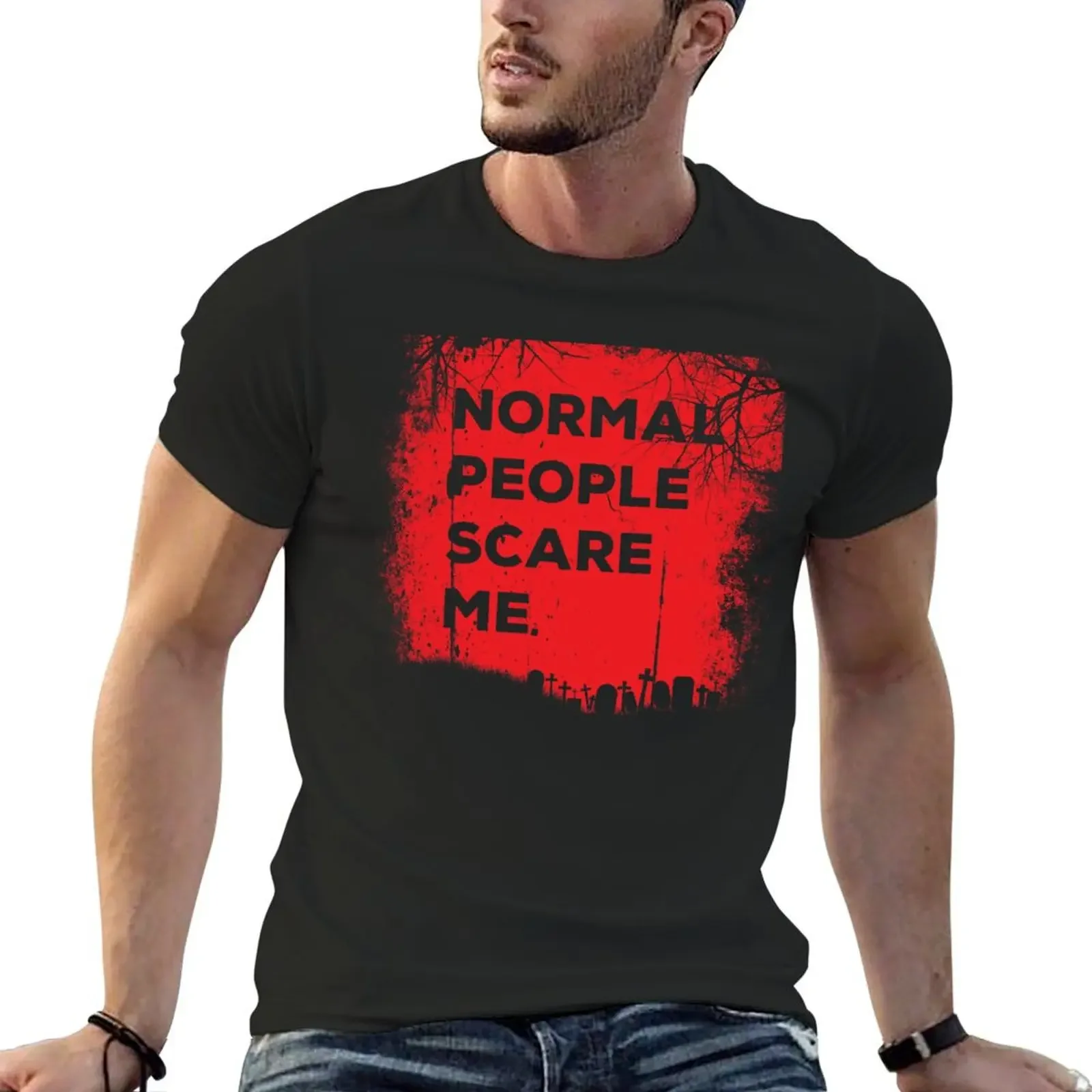 

Normal People Scare Me Shirt / Cool Horror T-Shirt graphic tee shirt vintage anime shirt men graphic t shirts