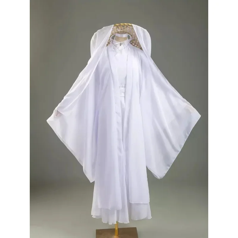 Anime Xie Lian Cosplay disfraz sombrero peluca Tian Guan Ci Fu Cosplay Xielian pelucas sombrero de bambú Prop blanco Han Fu Anime traje disfraces