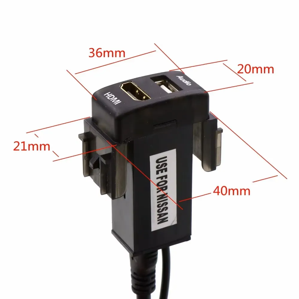 Car HDMI Input Port +USB Audio Input Audio Relay Use for NISSAN,Qashqai,Tiida,X-trail,Sunny,NV200, Teana, Sylphy, Paladin, March