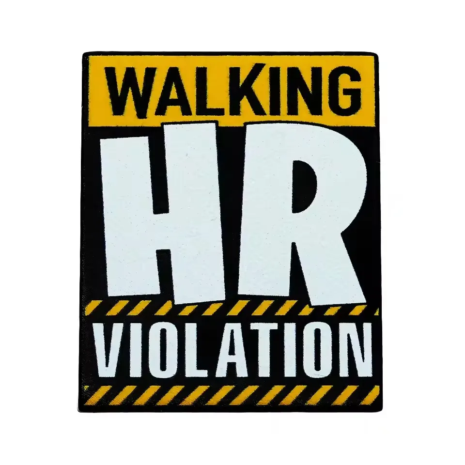 

Walking HR Violation Badge Talking Funny Workplace Humor Human Resources Brooch Office Gift