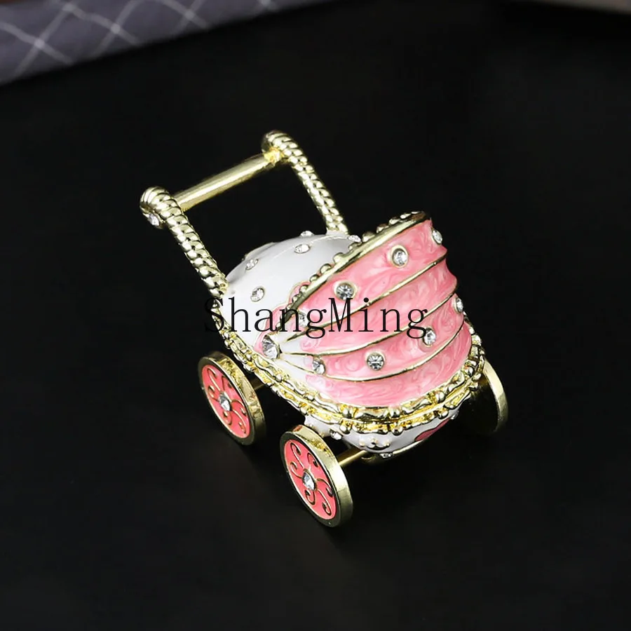 CL Lang Diamond Jewelry Box Flip Dust-proof Jewelry Storage Home Ornament Living Room Entrance Ornament Storage