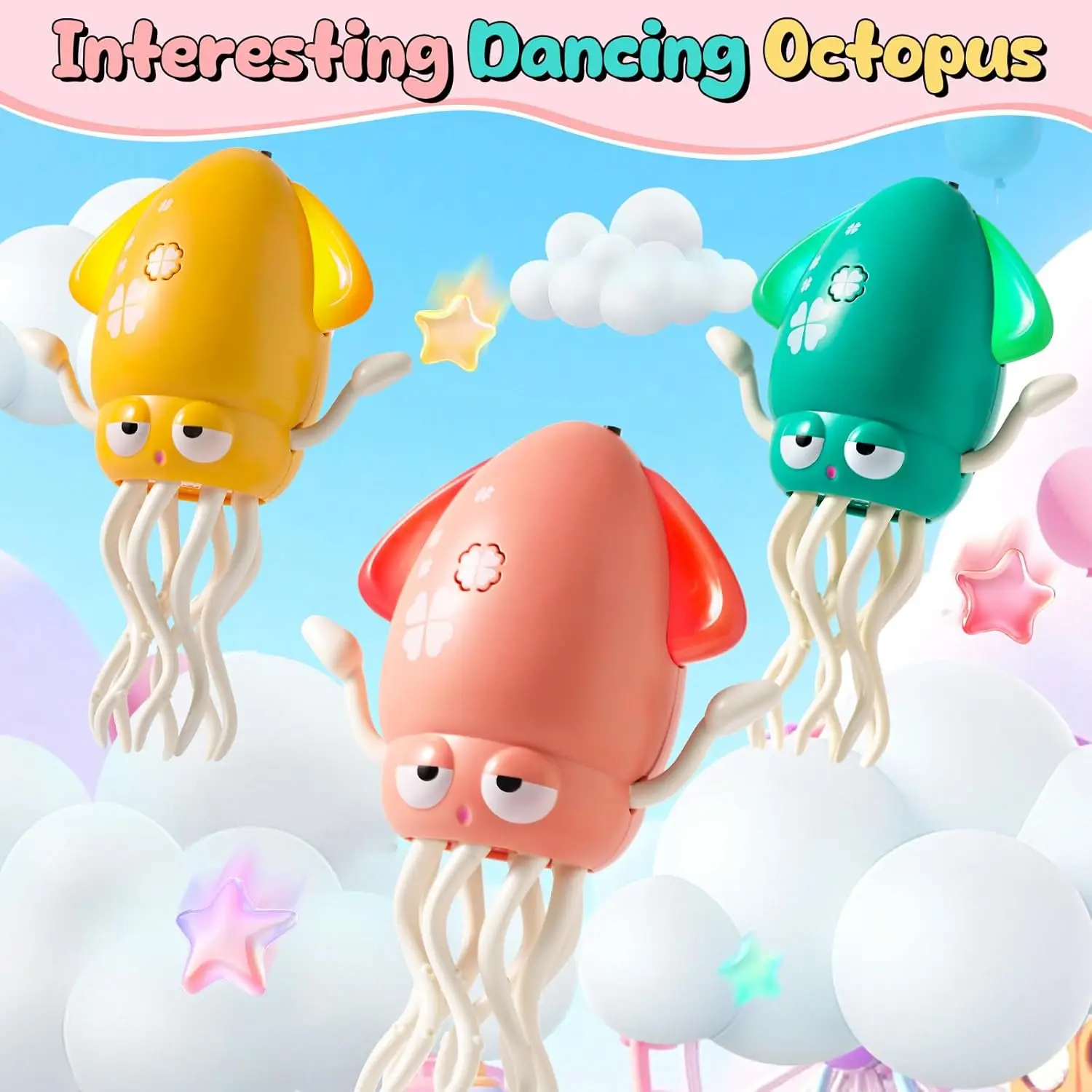 

Interactive Dancing Octopus Toy - Auto Crawl, Obstacle Avoidance with Sound & Lights - Fun Electric Toy for Kids