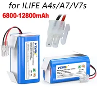 NEW 14.8V 12800mAh 14.4V 9800mAh Lithium Battery For ILIFE A4 A4s V7 A6 V7s Plus Robot Vacuum Cleaner ILife 4S1P Real Capacity