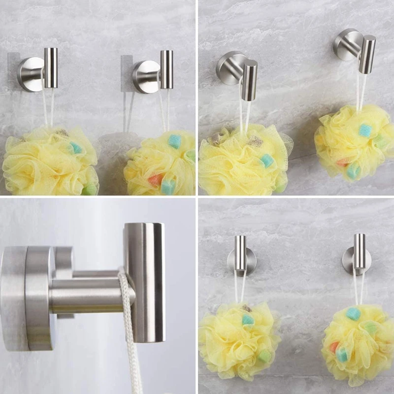 Bathroom Towel Hooks Coat Hook Round Clothes Wall Mounted Towel Coat Robe Hook Cabinet Closet For Bath Kitchen