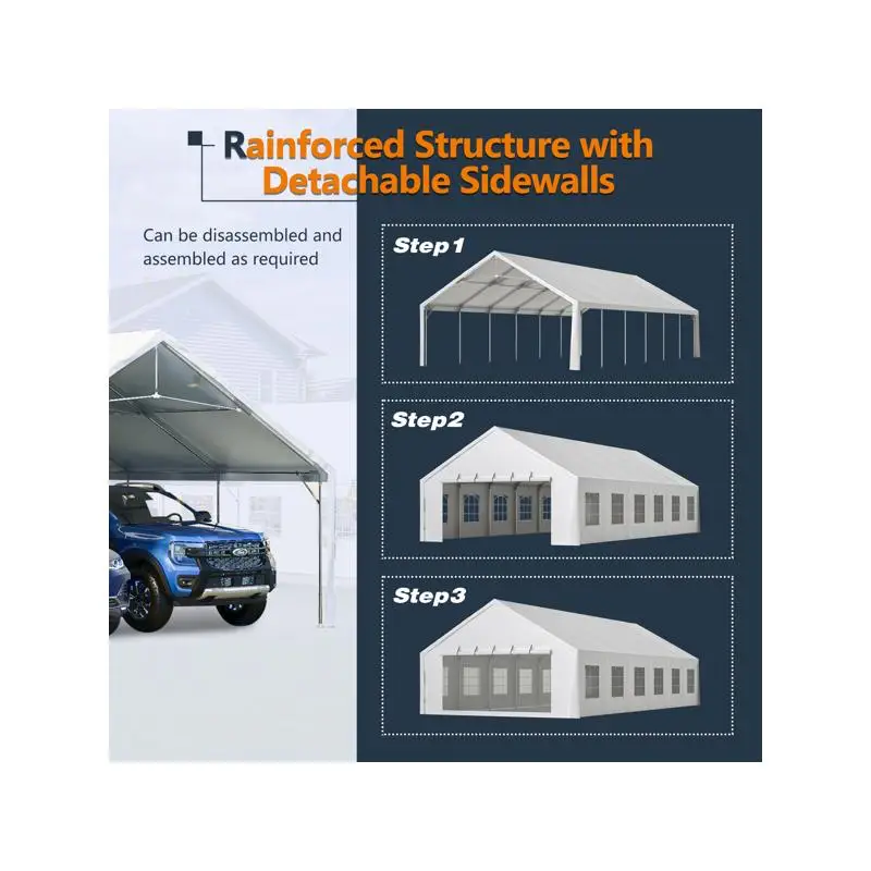 20x40FT Heavy Duty Party Tent, Large Wedding Event Shelter with Carry Bags & Removable Sidewalls, Outdoor Canopy Gazebo for