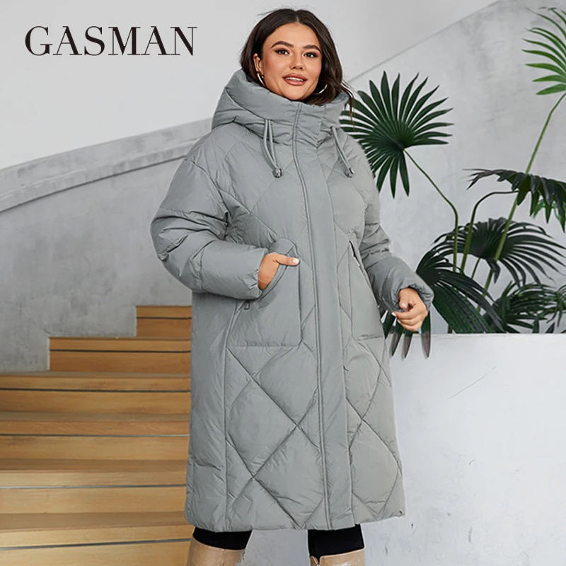 GASMAN 2024 Women\'s winter jacket Plus size L-6XL Women coat Brand Fashion Thick cotton Windproof Hooded parka 88609