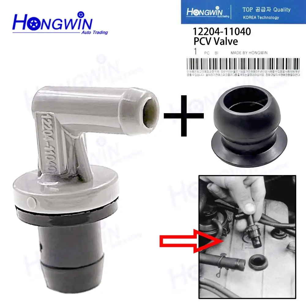1SET New PCV Valve & Grommet 12204-11040 1220411040 For Toyota Camry Corolla Caldina Sprinter Celica Paseo Raum Sera Starlet