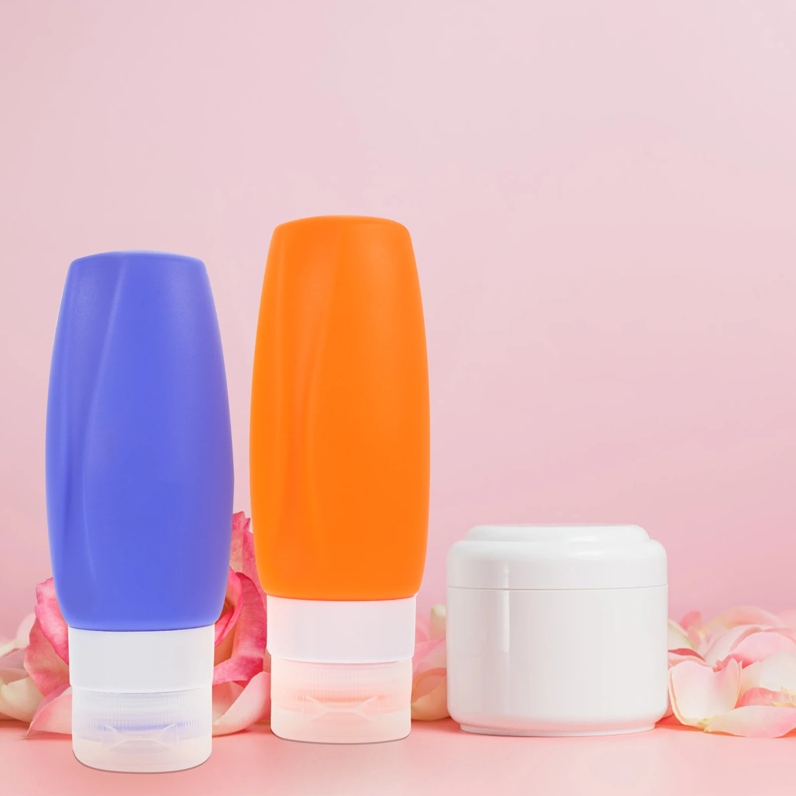 

3Pcs Silicone Travel Size Bottles Refillable Lotion Shampoo Containers Small Toiletry Travel Bottles for Hiking Camping Use