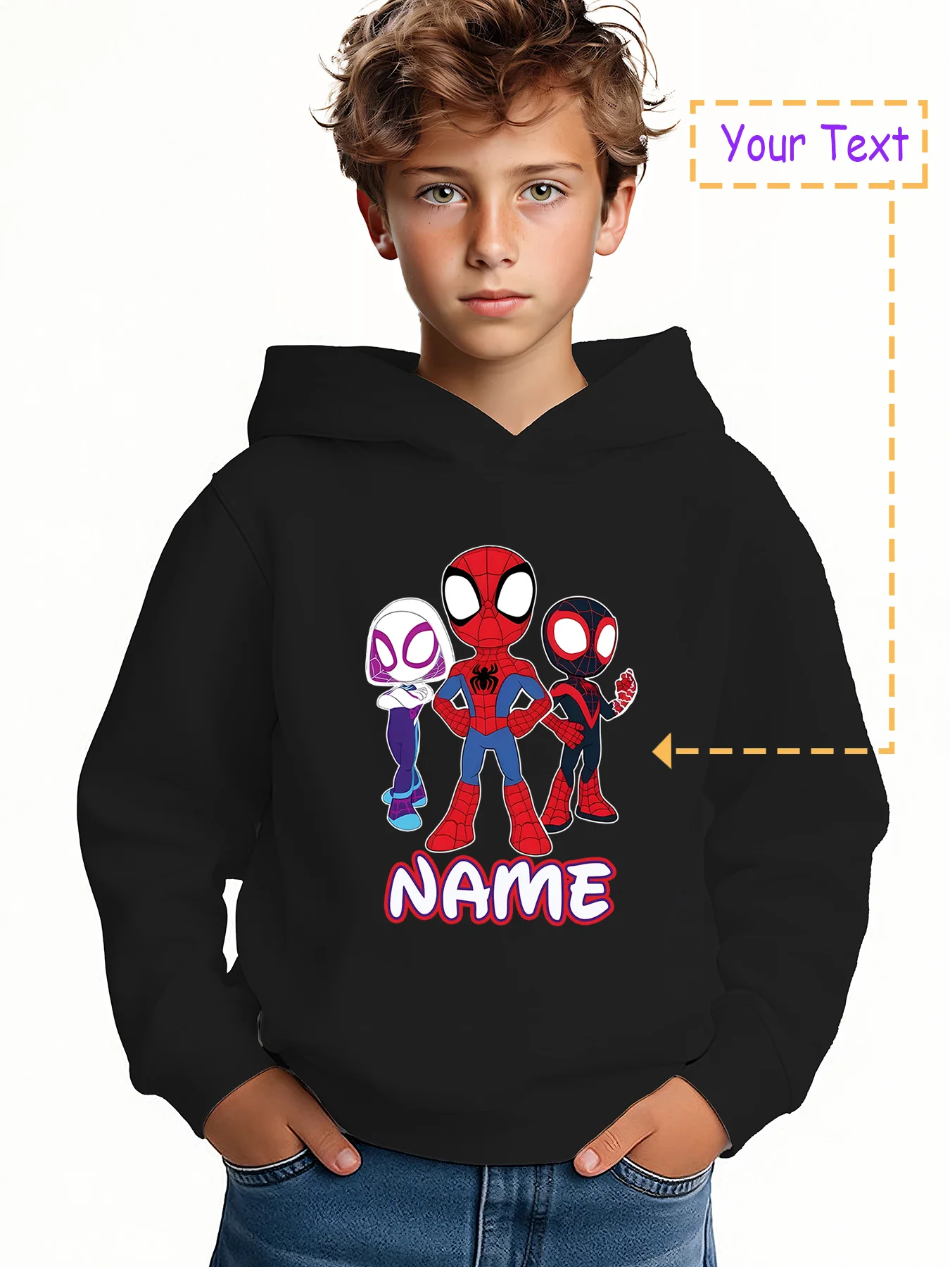 

MINISO Spider-Man Hoodies - Spider-Man family hoodies, a must-have for Spider-Man fans, perfect for class reunions and hero-them