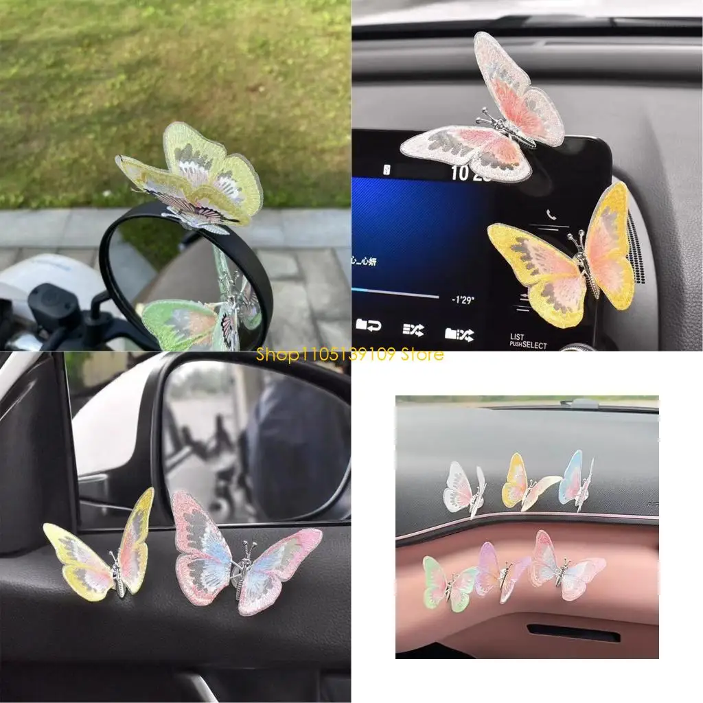 

Realistic Flapping Butterfly Car Accessory Wind Powered Motion Dashboard Decoration Shatterproof Suitable For Vehicles