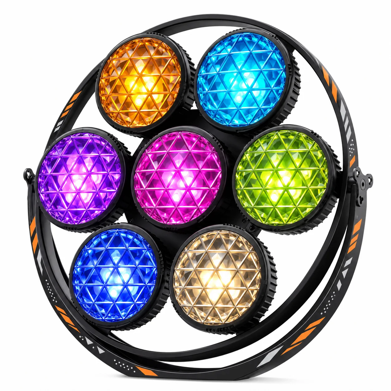 Faro da palco lineare vintage 350W 7LED COB, flash stroboscopico 1–20Hz, DMX512 16/37CH, blinder lineare retrò per DJ, post-concerti, matrimoni, discoteche, feste danzanti, after-party e spettacoli