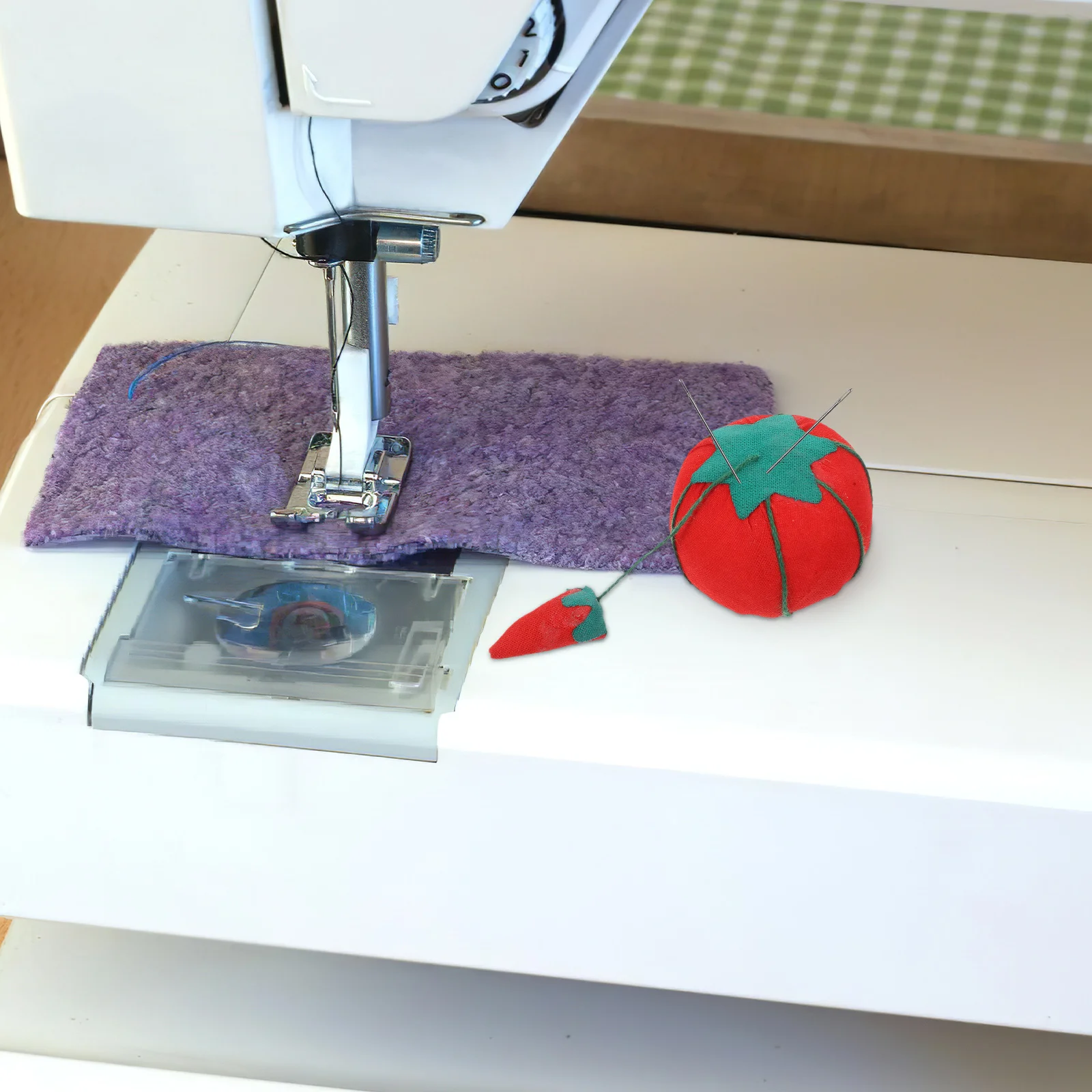 

2pcs 5Cm Tomato Pattern Pin Cushions Sewing Needle Storage Wrist Accessories Portable Sewing Tools For Women