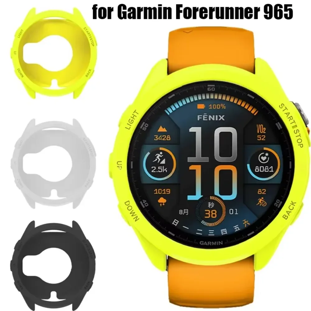 غطاء من السيليكون لـ Garmin Forerunner 965 غطاء حماية مضاد للخدش لـ Garmin 965 ملحقات غطاء ممتص الصدمات الناعم