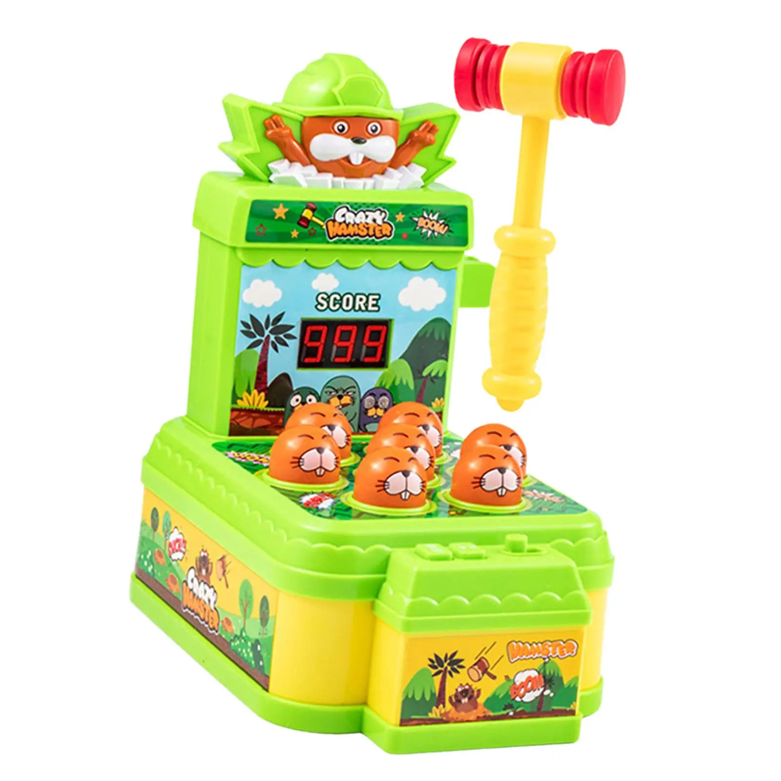 Whack a Animal Game Parent Child Interactive Cartoon Pounding Toy Unisex