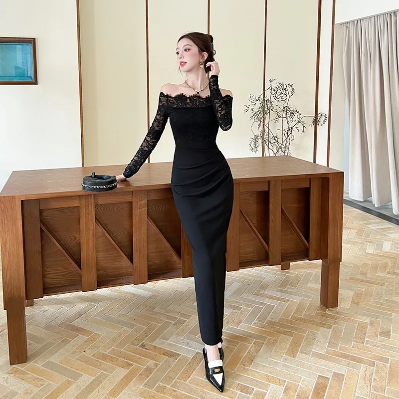 

NEW 2026 autumn and winter new slim and sexy long sleeved dress