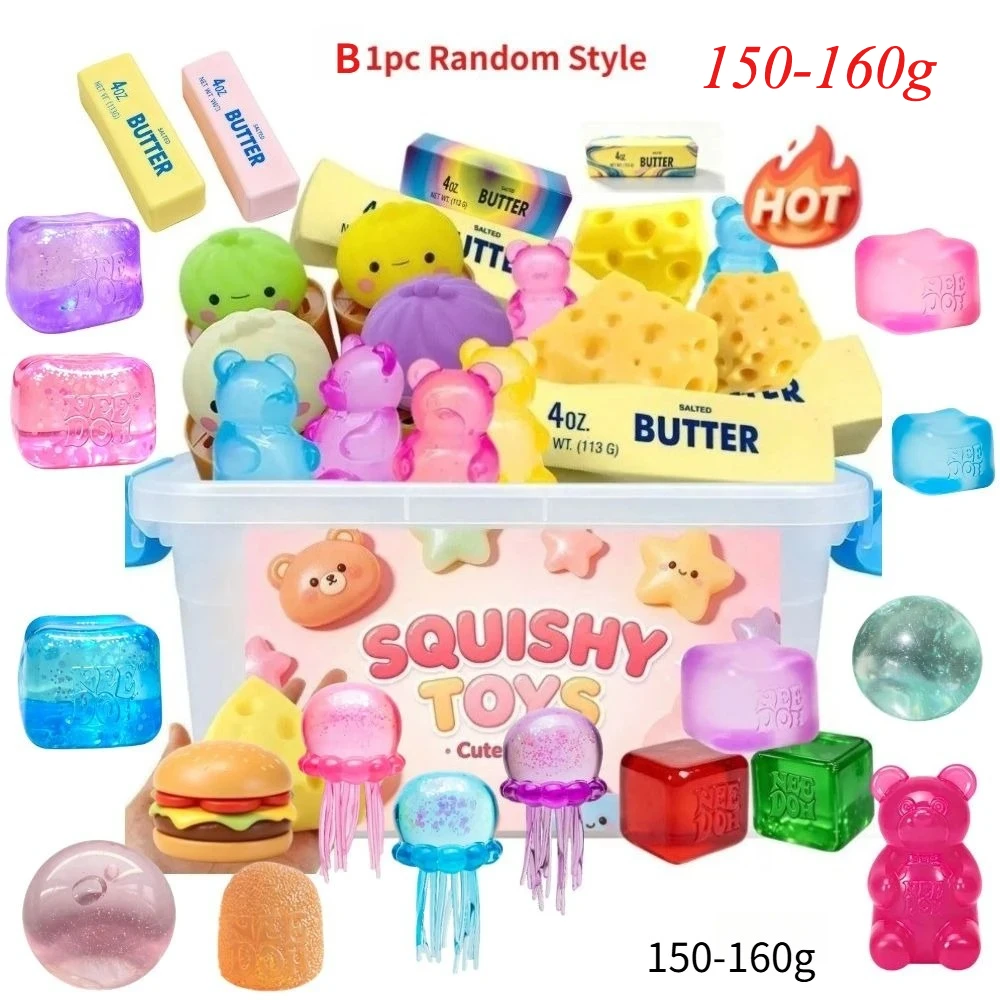 Multi Slow-Rising Squishies, zufällige Auswahl: Käse-Quetschspielzeuge, gedämpfte Brötchen und Knödel, langes Butterbrot, Bären-Squishy-Spielzeuge