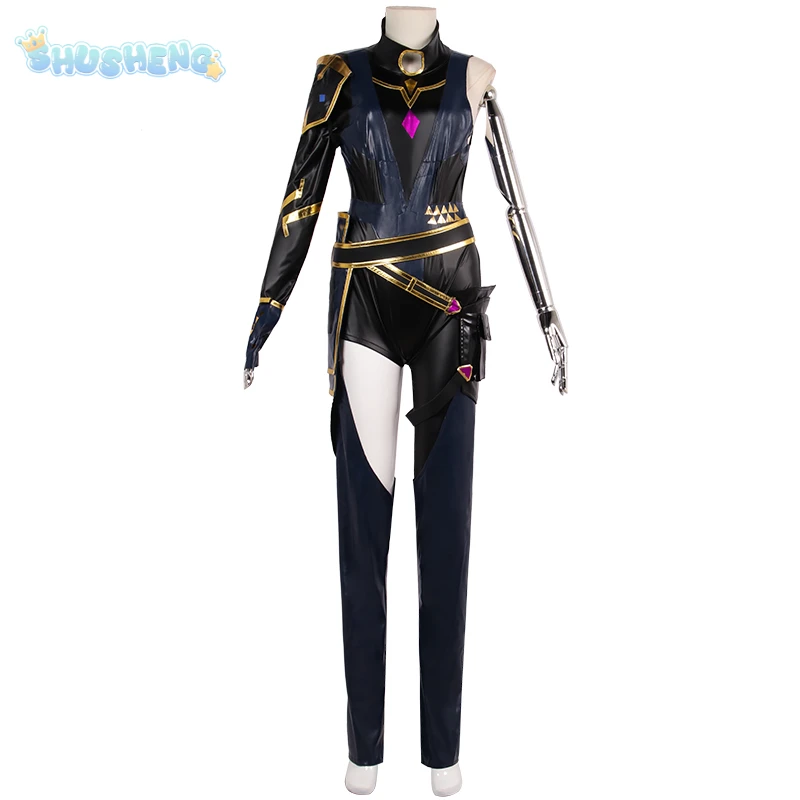 Game Valorant Reyna Cosplay Costume Black Sexy Leather Men Women costume Halloween Party Custom S-XXL uniform