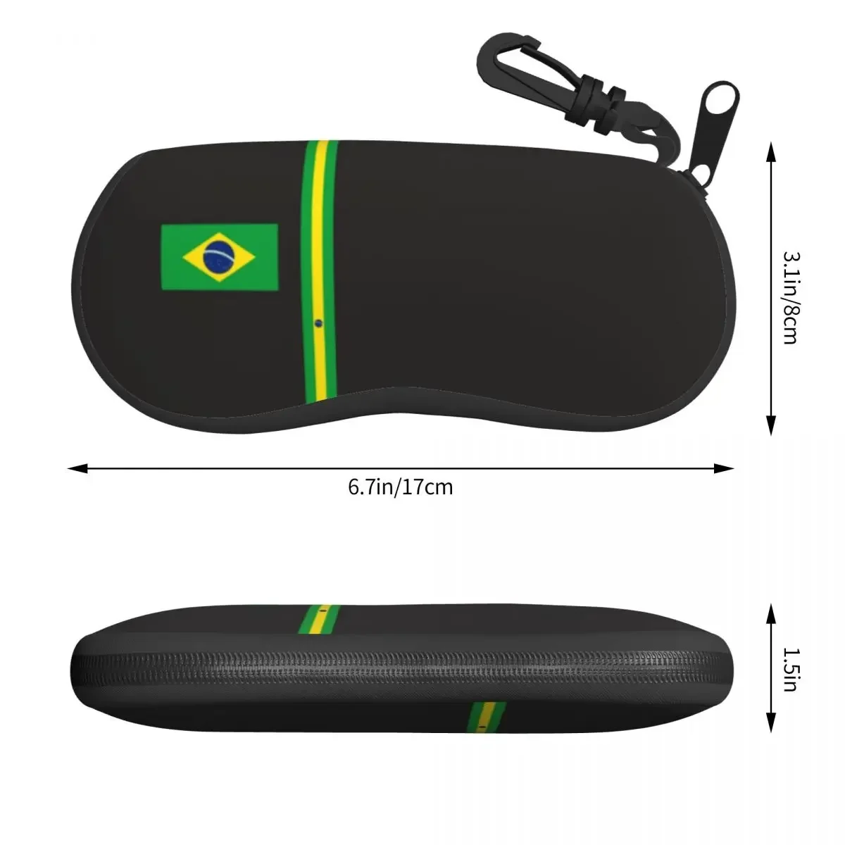 Brazil Flag Shell Eyeglasses Case Women Men Cool Brazilian National Emblem Glasses Case Sunglasses Box Pouch