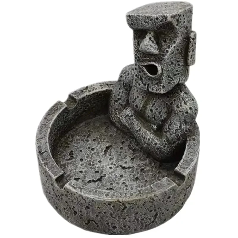 

Creative Funny Moai Figure Like Ashtray Easter Island Moai Personality Home Accessories Office Desktop Ornaments