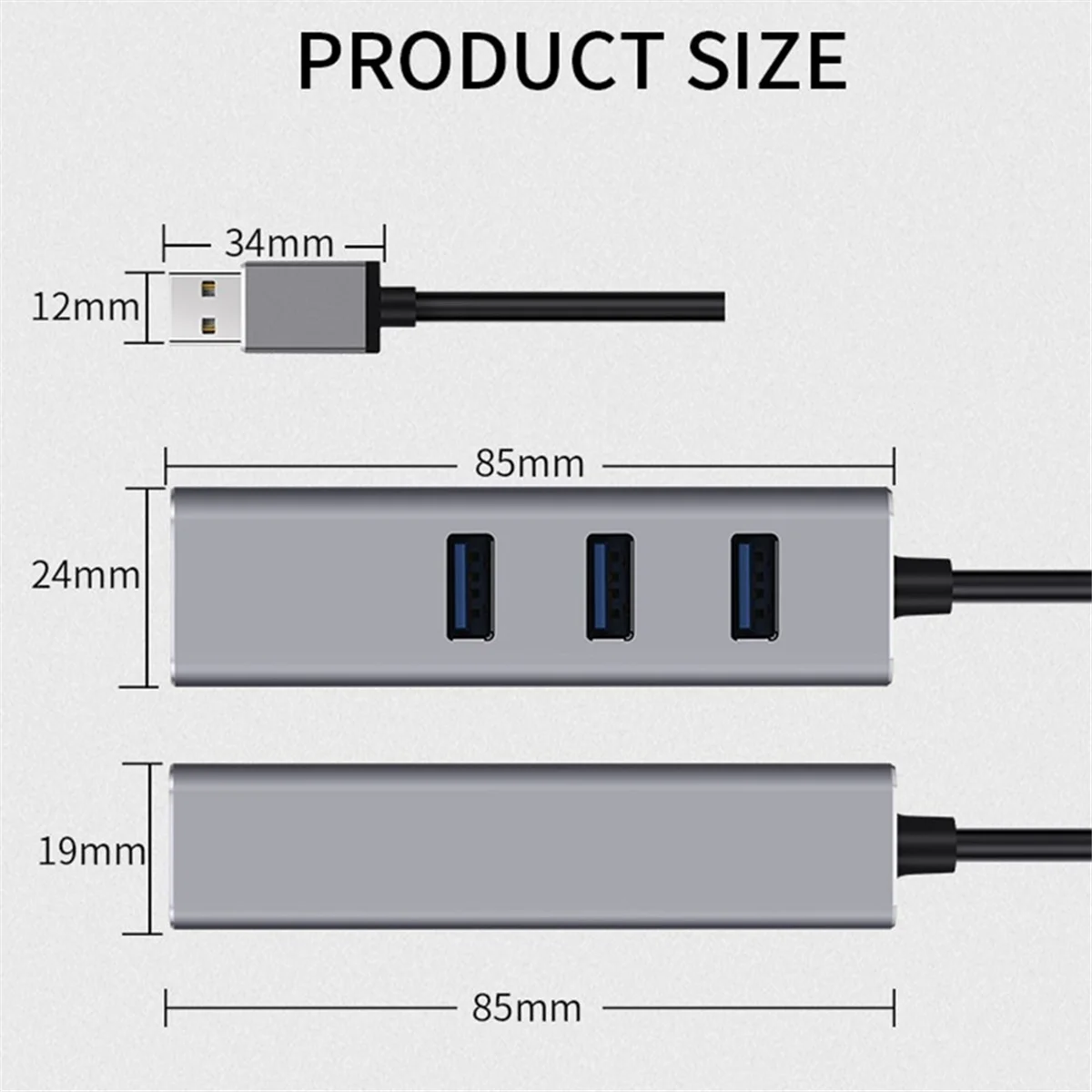 1000Mbps محول إيثرنت USB3.0 إلى RJ45 4 In1 Hub 3 منافذ USB3.0 5Gbps OTG الفاصل LAN بطاقة الشبكة لأجهزة الكمبيوتر المحمولة