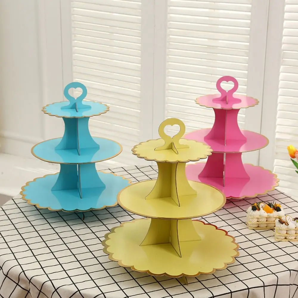 

Party Paper Plates Cake Stands Snack Fruit Holder Pastry Cupcake Dishes Serving Dessert Wedding Decor