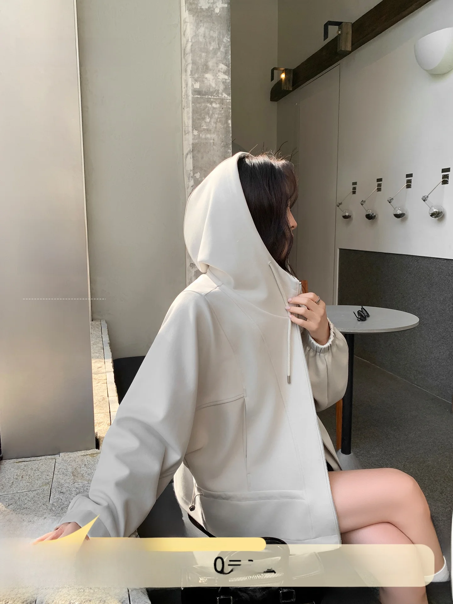 Casual Loose Women's Hoodie Jacket Spring New Style Comfortable Feeling Cotton Polyester Blend Long Sleeve Zipper Closure Sol...
