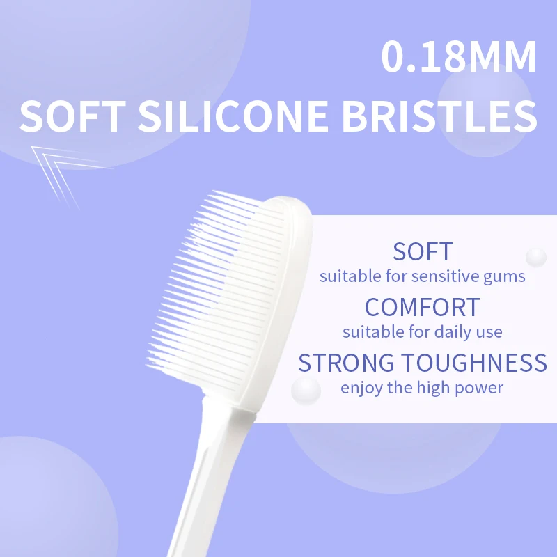 4pcs Nano Soft Toothbrush Deep Cleaning Oral Hygiene Silicone Bristles Toothbrush Gentle For Gums Ultra Fine Adult Dental Brush