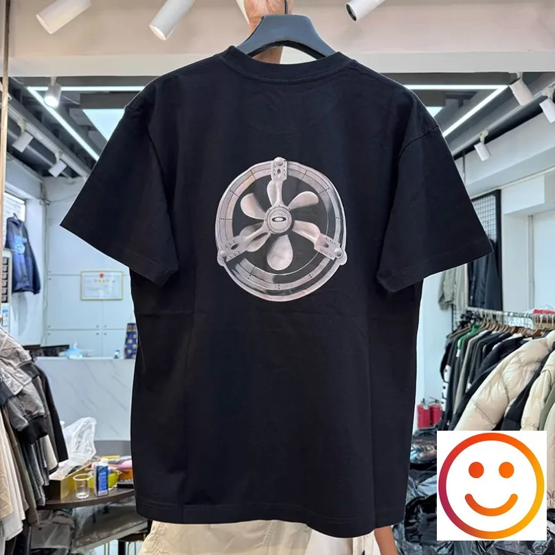 Locomotive Gears Print Black White Round Neck T Shirt 2025 Summer Men Women Street Wear Loose Short Sleeve Cotton Tops Tee