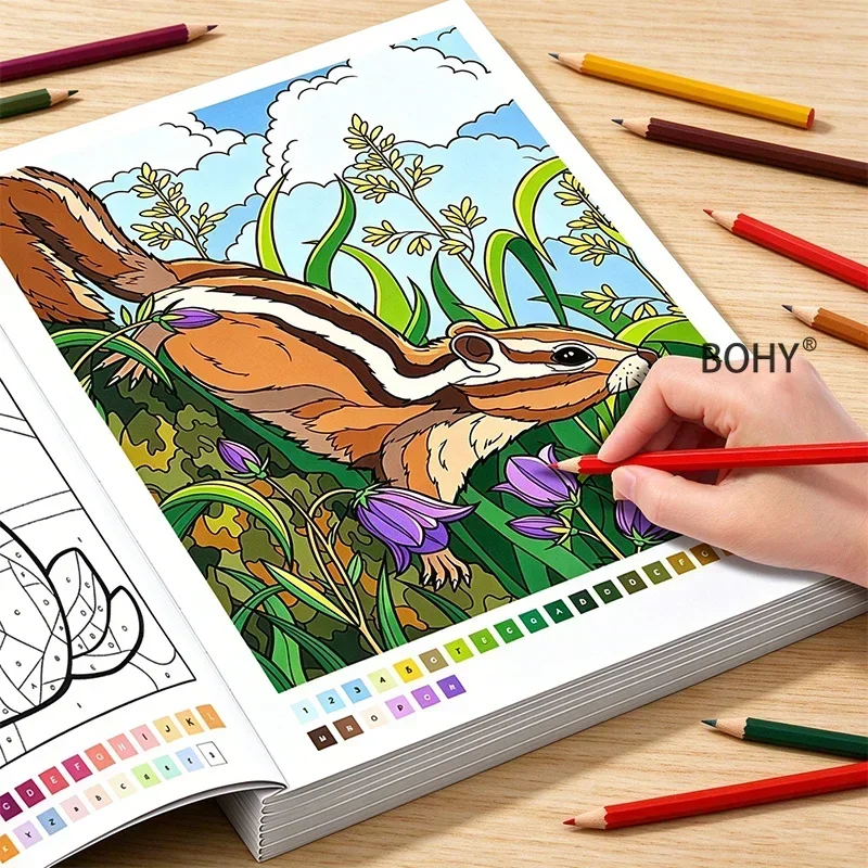1 Digital Coloring Book 32 Pages Include Exquisite Line Drawings Such As Field Rabbits/chipmunks/cherry Blossom Butterflies, Etc