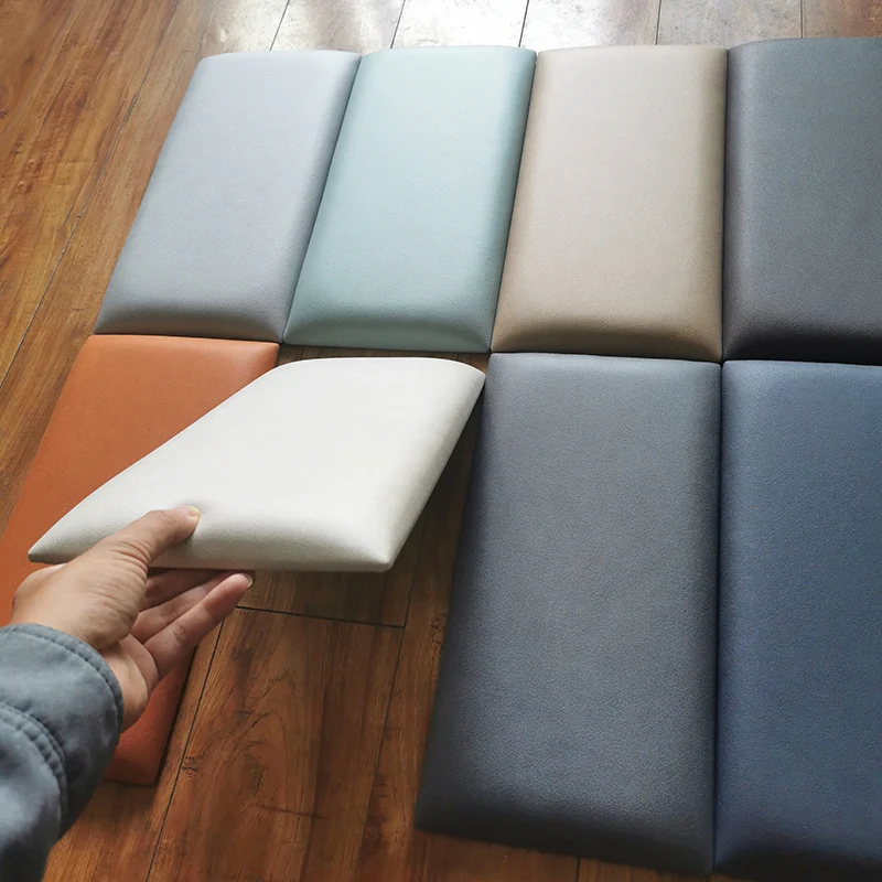 30cm Self adhesive Artificial Leather Headboard Tatami Wall Enclosure Soft Bag Bedside Crash Back Cushion Background Wall Decor