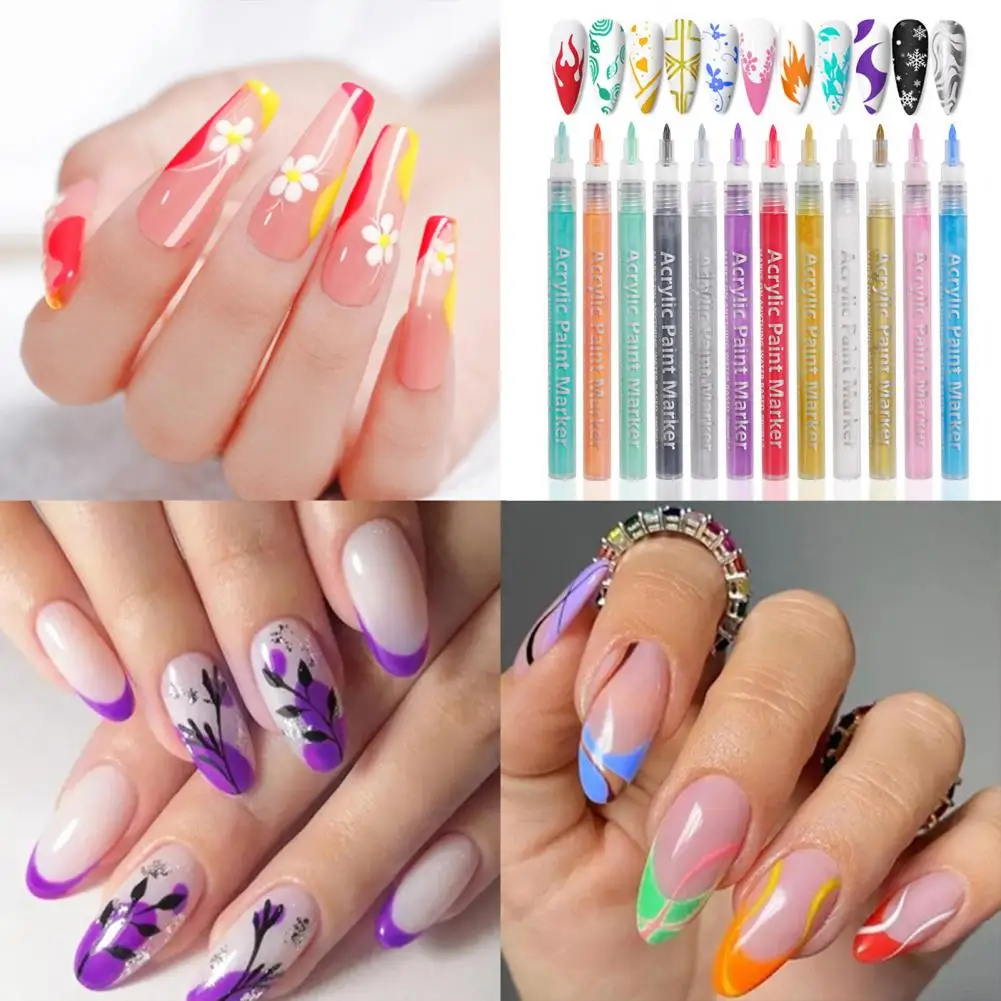 Penna multifunzionale per Nail Art punta Fine puntini fiori penna Graffiti per unghie facile da usare per disegni squisiti