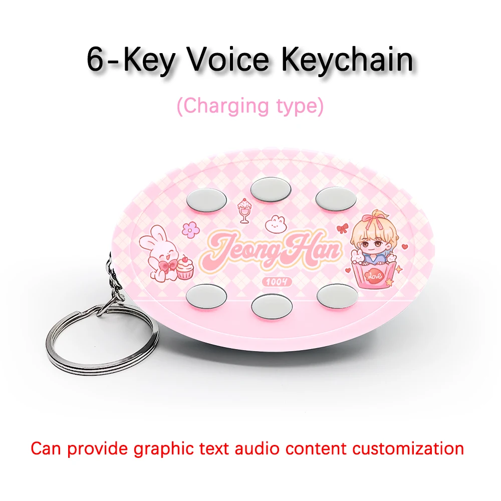 6-Key Voice Keychain For SEVENTEEN Idol Jeonghan Voice / Picture Customization With Type-C Charging Cable Creative Pendant Gift