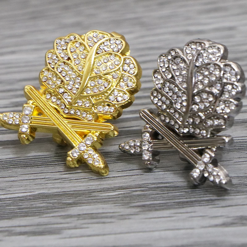 Double Swords Oak Leaf With Diamond Knight Medal Accessories Edelweiss Badge Iron Cross Brooch