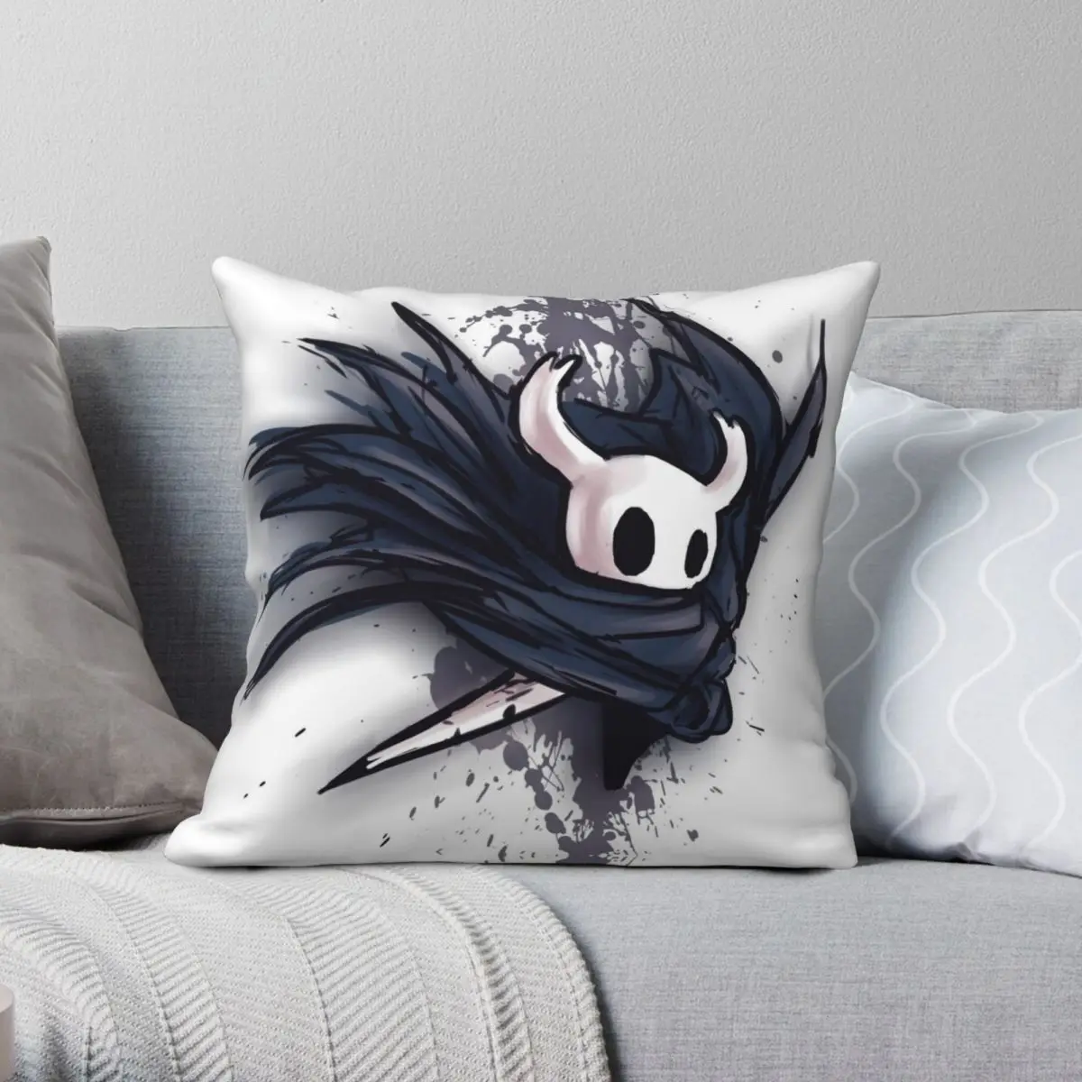 Hollow Knight The Knight Pillowcase Polyester Linen Velvet Printed Zip Decorative Pillow Case Bed Cushion Case