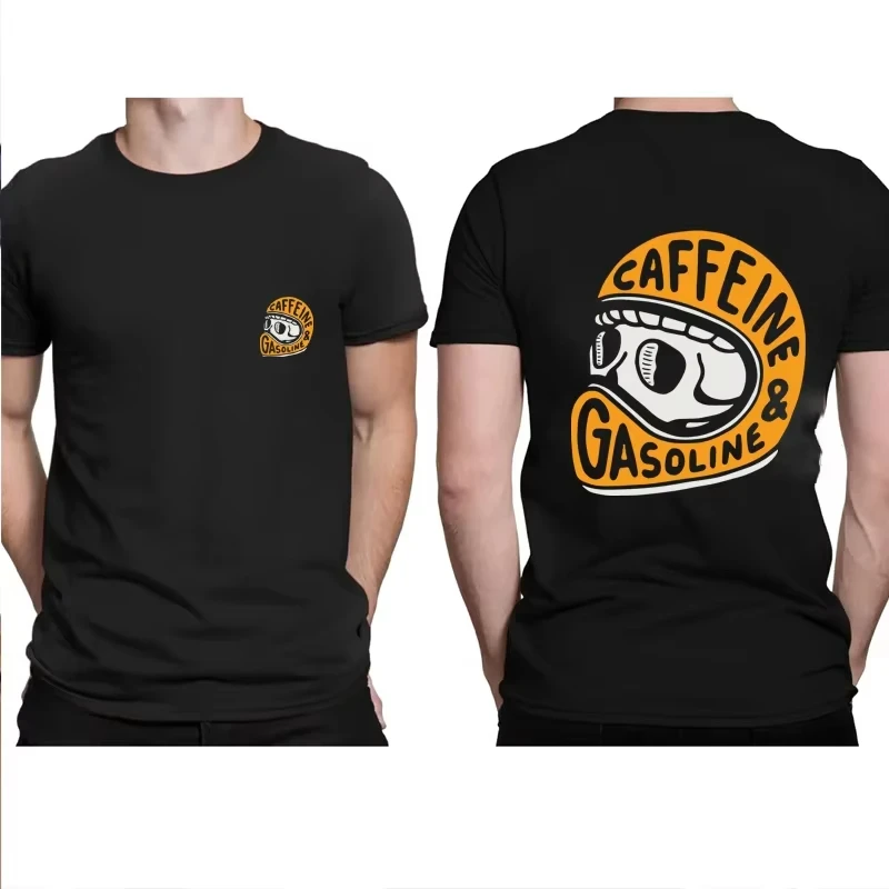 Gothic Harajuku Biker Totenkopf Grafik Bedrucktes T-Shirt für Männer und Frauen, Baumwolle, Locker Geschnittenes Casual T-Shirt, Herren T-Shirts, Sommer Herrenbekleidung – Detail 6