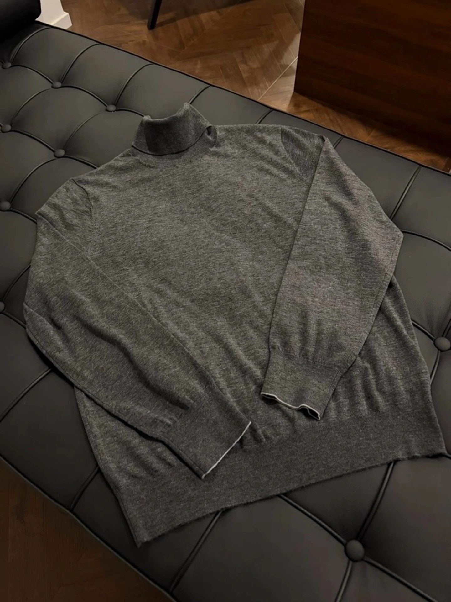 

Ультратонкий свитер из мериносовой шерсти с высоким воротом, термобелье, базовый слой, мужской, молодежный, мягкий, теплый, повседневный, модный, для прогулок на улице