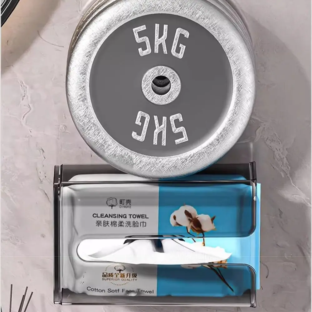 

Punch-Free Suction Cup Tissue Box Waterproof Clear Paper Towel Storage Rack Multifunctional Refillable