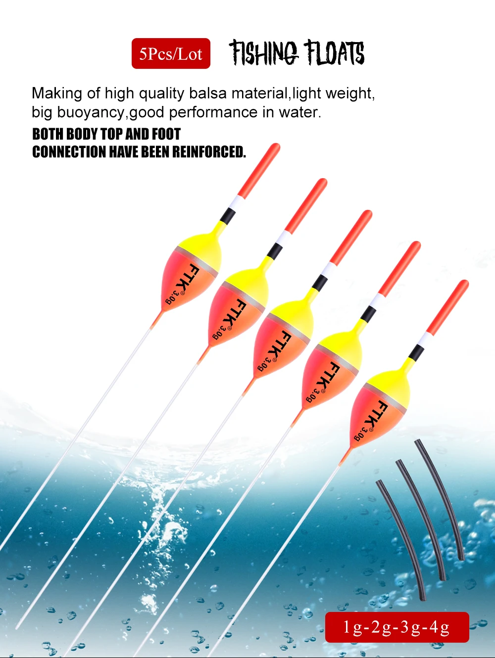 NGB 5 Stück/PACK Vertikale Angelposen aus Barguzinsky-Fichte, 18cm-22,5cm, Auftrieb 1g-4g, Fischposen für Karpfenangeln – Detail 1