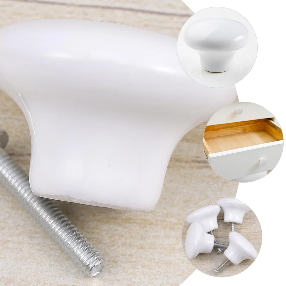 

10Pcs Ceramic Drawer Pull Handles Round Single Hole Cabinet Knobs Small Door Knobs for Wardrobe Furniture Cupboard Dresser
