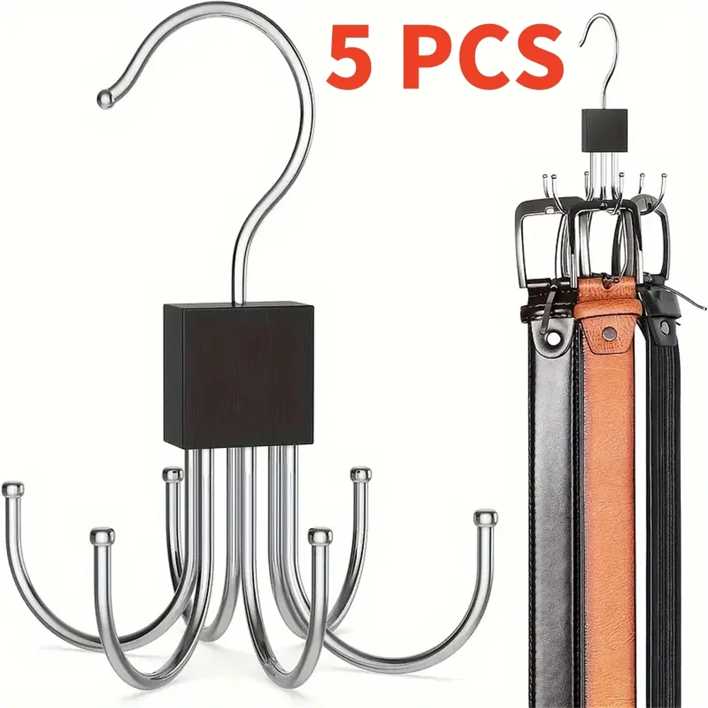 Gancho para colgar almacenamiento, bolsa multigarra, cinturones de Metal, organizador para sujetadores, corbatas, bufandas, accesorios de armario para el hogar, 5/1 Uds.