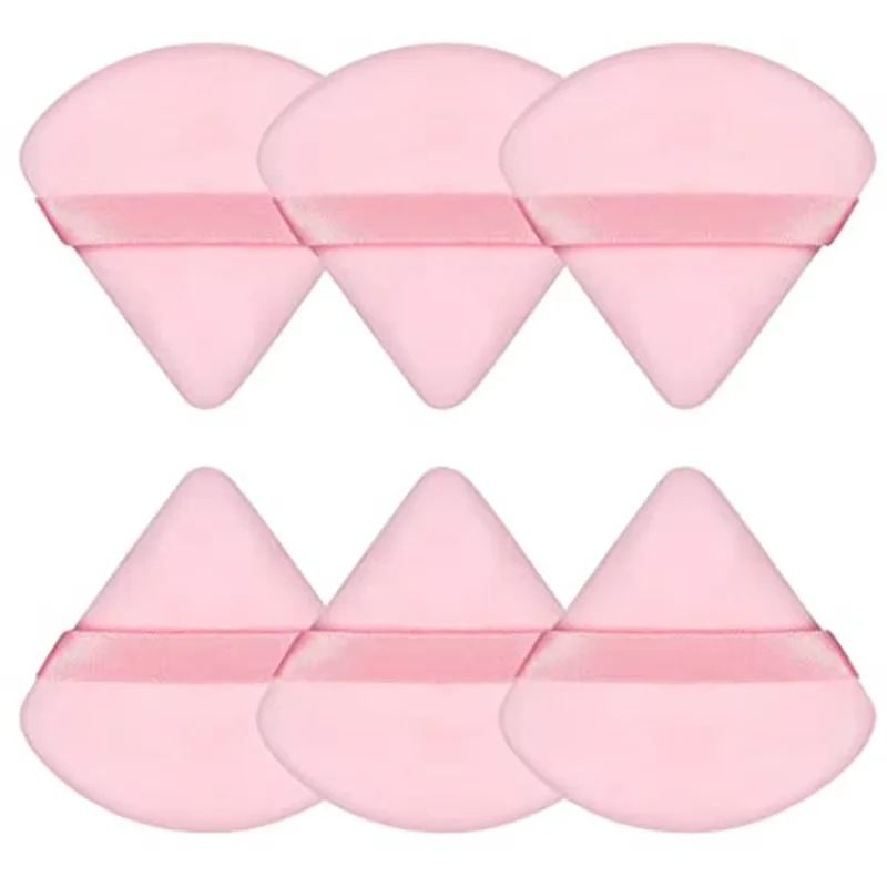6Pcs Soft Powder Puff  Velour Triangular Powder Puff For Loose Powder Body Cosmetic Foundation Beauty Sponge Women Makeup Tools
