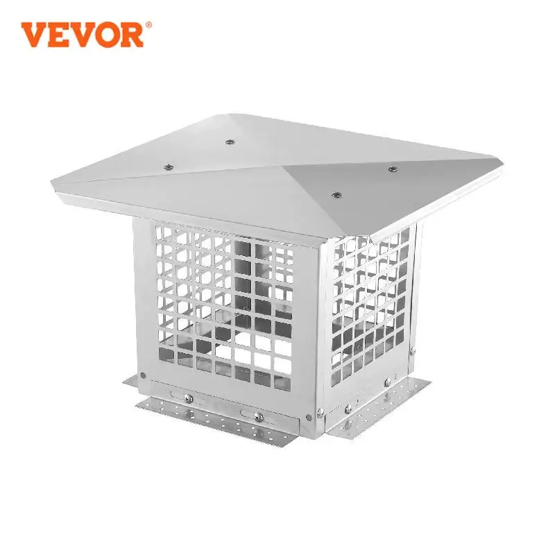 VEVOR Chimney Cap 4 Sizes 304 Stainless Steel Fireplace Chimney Cover Not Easily Toppled Fits Mesh Flue Outside Covers Silver