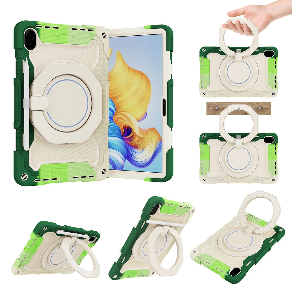 

Heavy Duty Kids Safe PC Silicon Shockproof Pull Ring Case For Honor Pad 8 2022 12 inch HEY-W09 Stand Tablet Cover