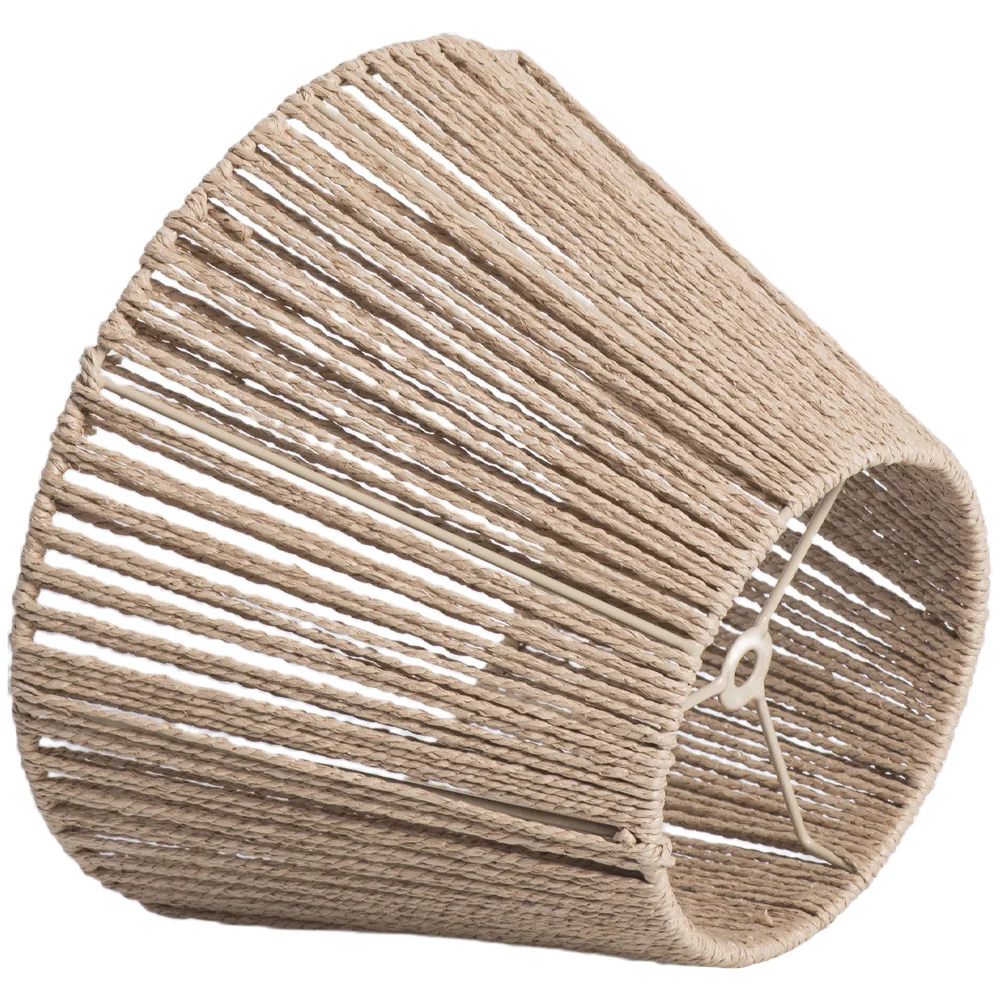

Woven Lampshade for Ceiling Lamp Vintage Style Paper Rope Light Cover Compact Size Decorative Lamp Shade for Tea Room Bar