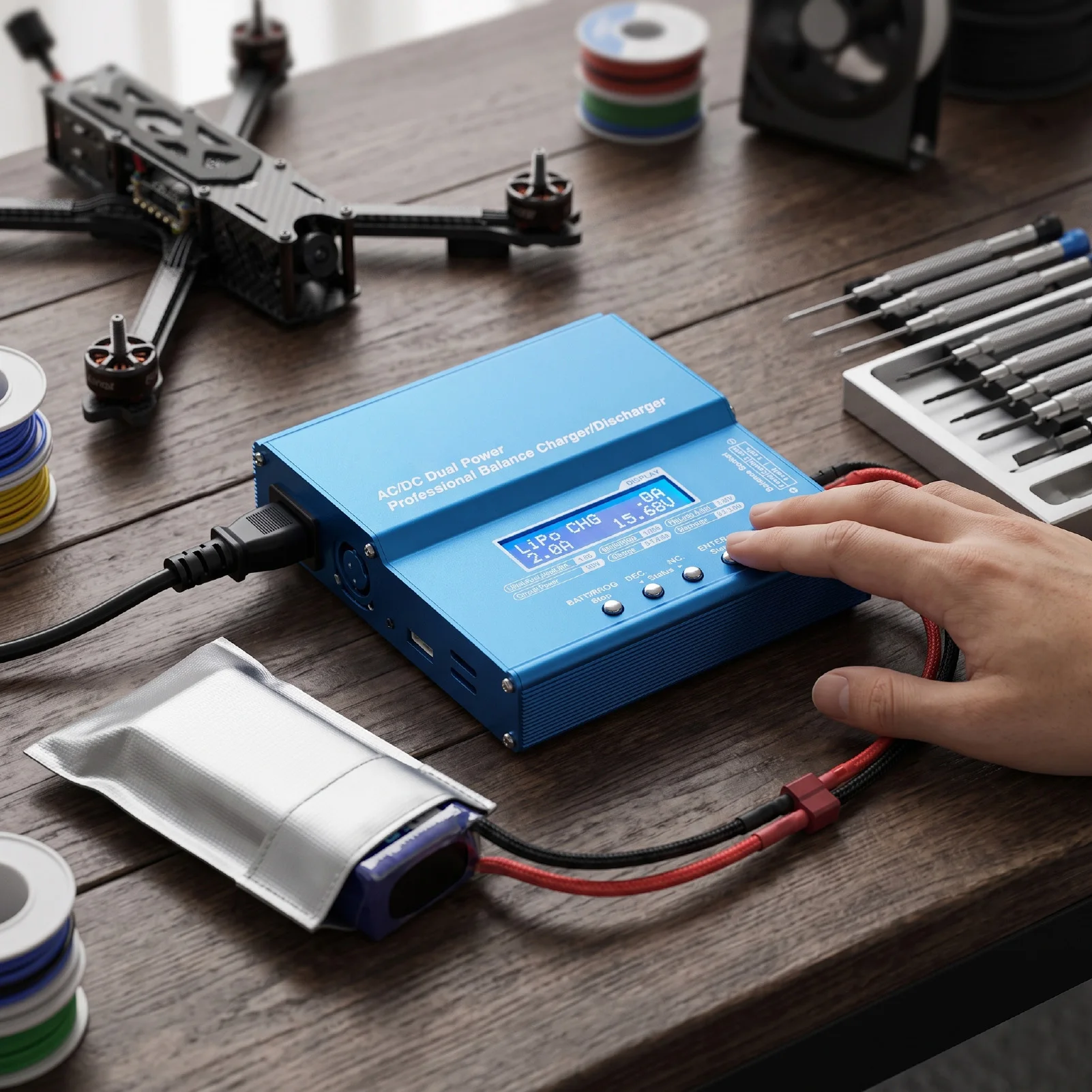 Balance  Discharger with LCD Display for 1-6S  LiHV LiFe 1-15S NiMH Batteries  Battery  RC Balance