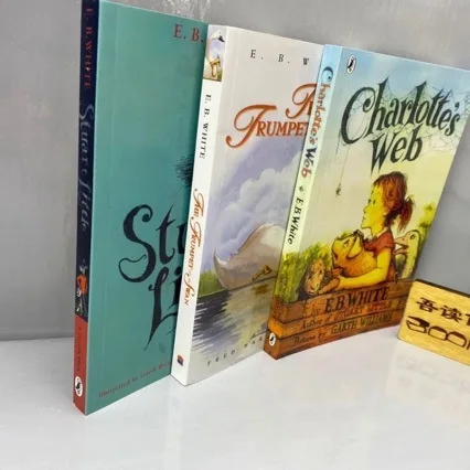 3 pcs Charlotte's Web English, Three Novels By The Swan Elf Mouse Who Plays The Trumpet