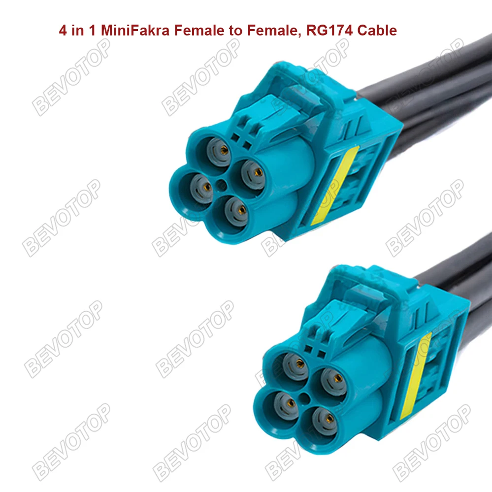 BEVOTOP Rosenberger Replacement MINI FAKRA 4-in-1 to Mini FAKRA Male/Female connector RG174 coaxial cable 50 Ohm Fast shipping