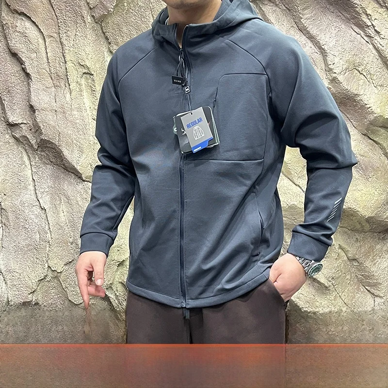 

Leavo Johnson High-End Couples Hooded Fce Lined Warm Jaet Breathable Textured Outerwear Spring Stand Fit Long Sve